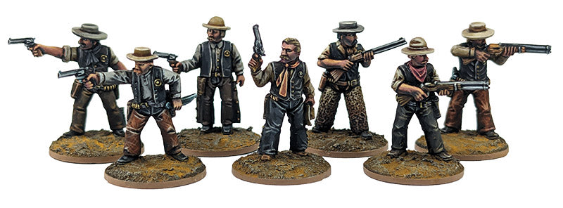 Painted Dead Man’s Hand Texas Rangers 28mm Miniatures Display