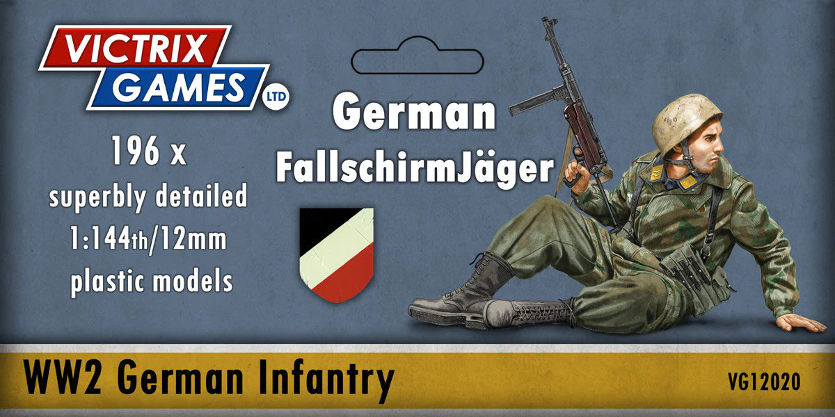 German Fallschirmjäger WWII, 1:144 (12 mm) Scale Model Plastic Figures