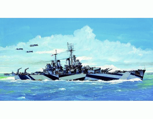 Trumpeter 05725 USS Baltimore CA-68 1944 scale model kit box art