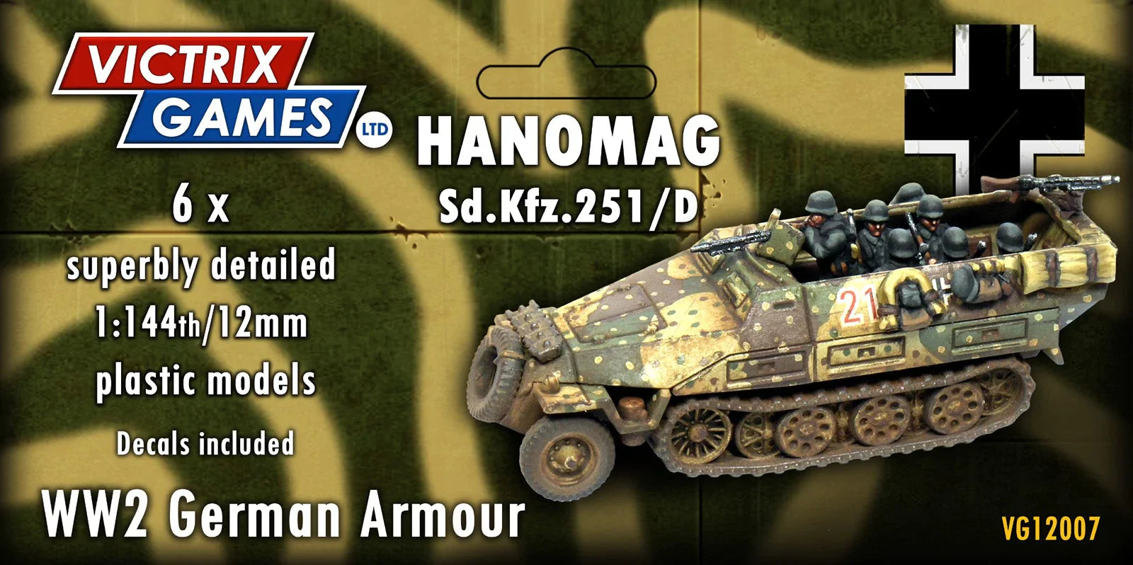 Victrix Ltd Hanomag Sd.Kfz.251/D 12mm Scale WWII German Halftrack Miniatures Set