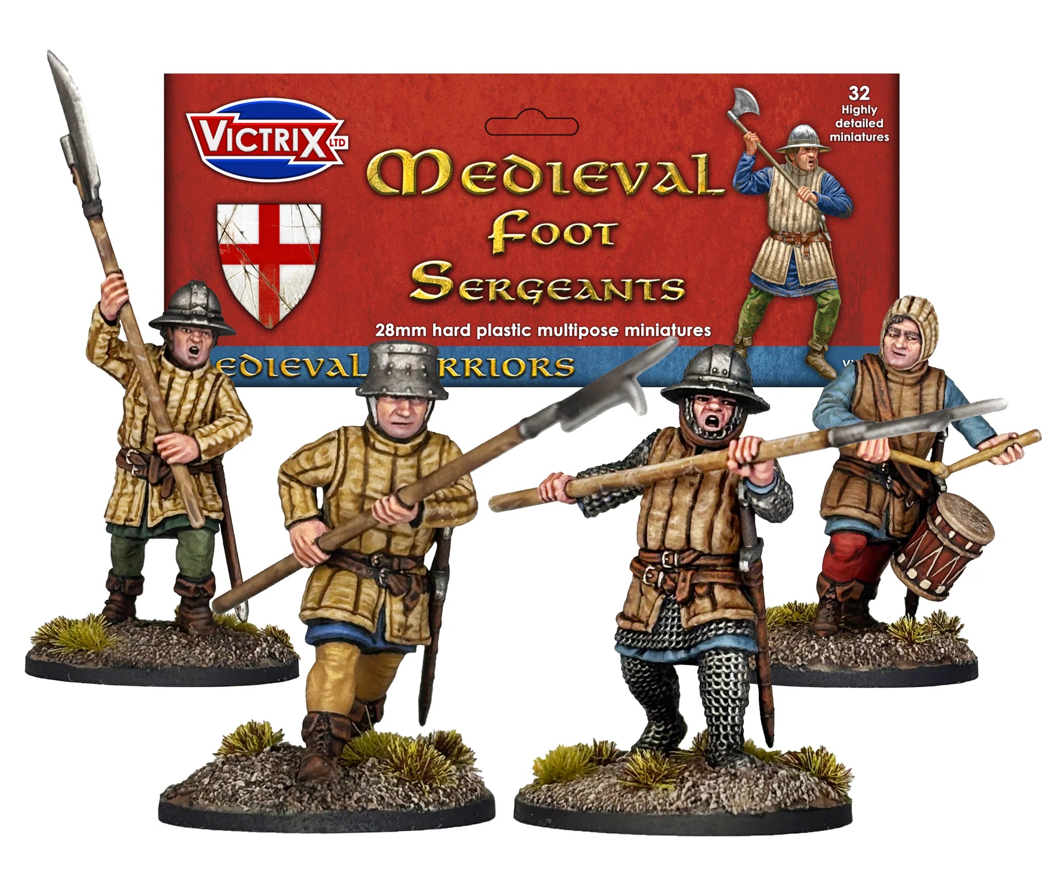 Victrix Ltd Medieval Foot Sergeants 28mm scale historical miniatures set