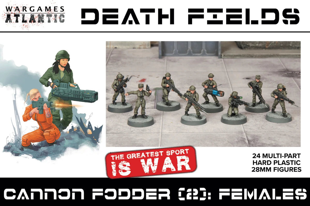 Wargames Atlantic Death Fields Cannon Fodder 2 Females 28mm plastic figure box artwork