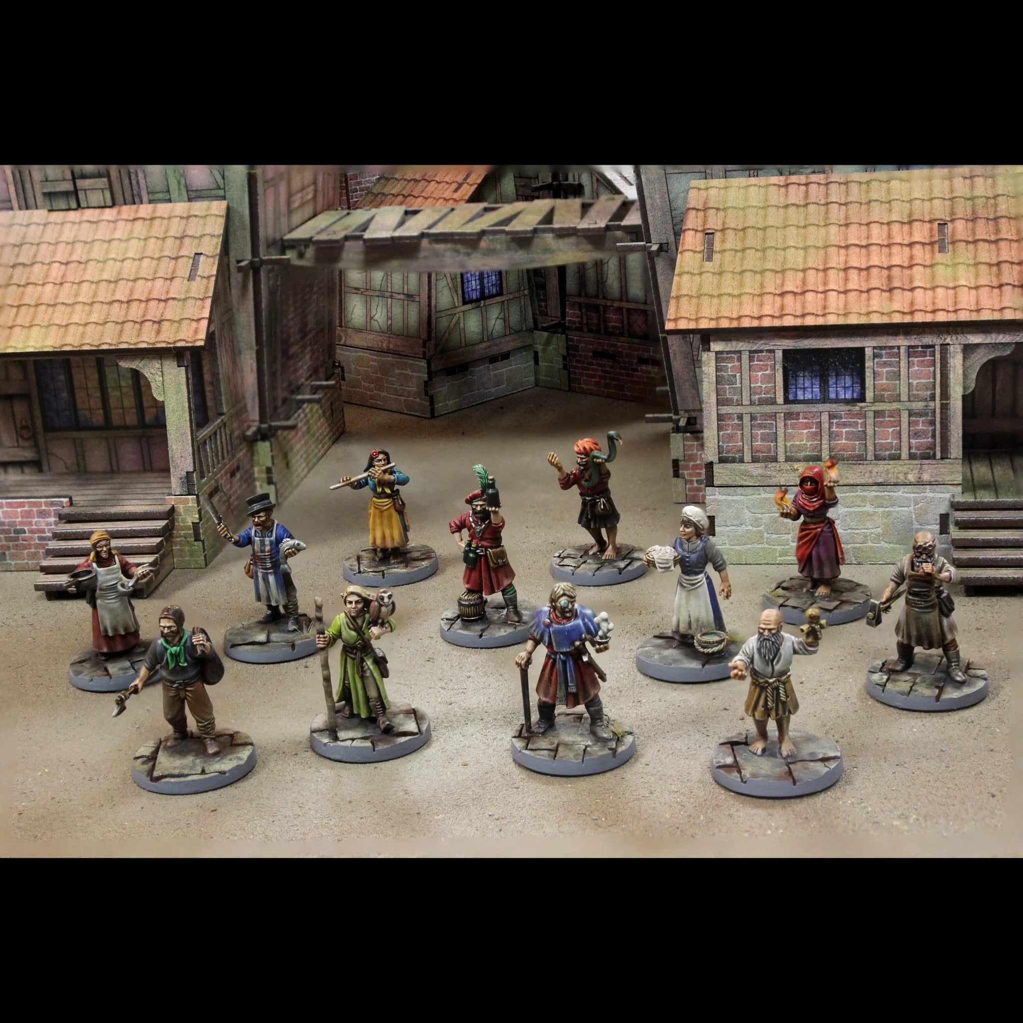 A collection of eleven fully assembled and painted Wargames Atlantic civilian figures