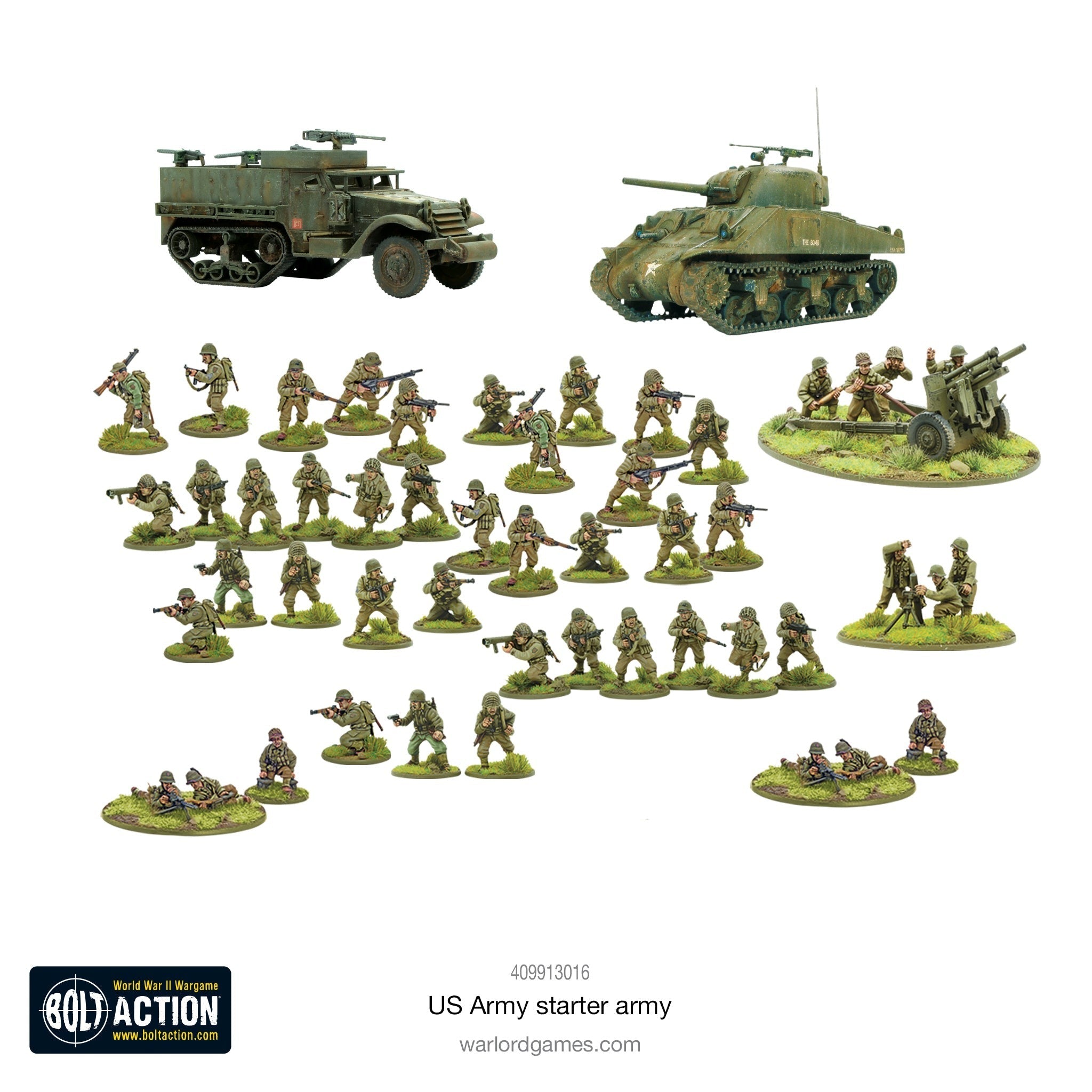 Bolt Action US Army Starter Army 28mm Scale Miniatures and Vehicles