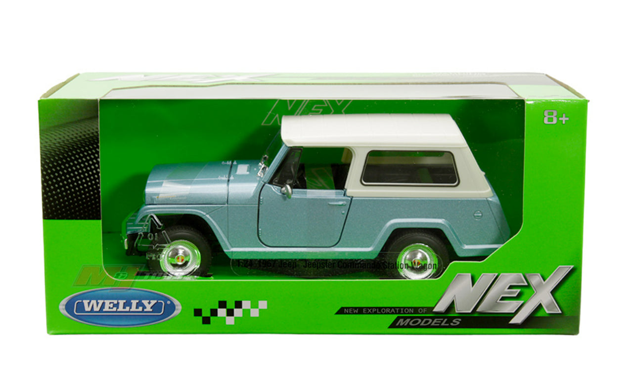Boxed Packaging for Welly 1:24 Jeep Jeepster Station Wagon Blue Model