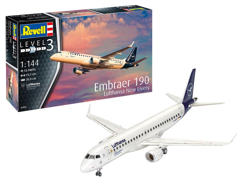 Embraer E190 Lufthansa 1/144 Scale Model Kit By Revell Germany