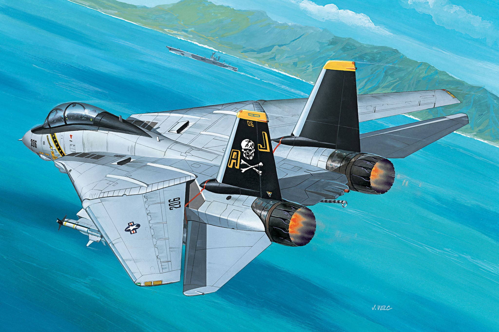 Grumman F-14A Tomcat 1/144 Scale Model Kit Set Box Art
