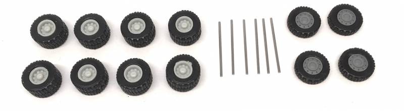 All Terrain Wheel Sets, 2 Front, 4 Rear 1:87 (HO) Scale Model By Promotex