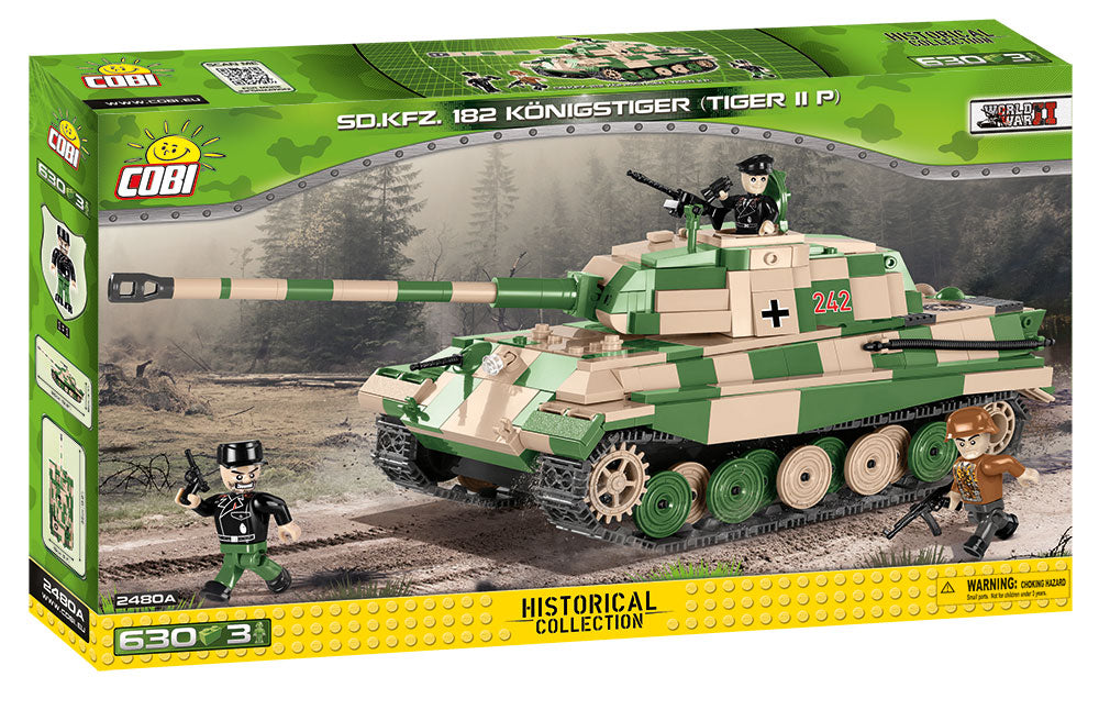 Tiger II (PzKpfw VI B “Konigstiger”) Porsche Turret, 630 Piece Block Kit By Cobi Box Front