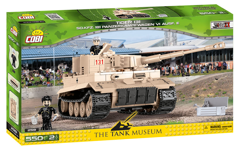 Tiger I (PzKpfw VI Ausf. E) German Heavy Tank #131, 550 Piece Block Kit By Cobi Box Front