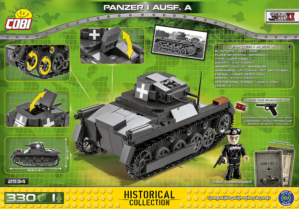 Panzer I Ausf. A 1939, 330 Piece Block Kit Back Of Box