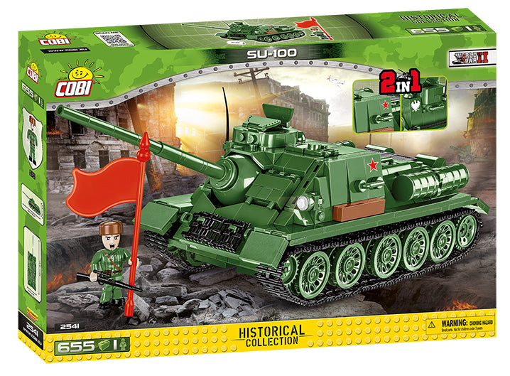 SU-100 Tank Destroyer, 655 Piece Block Kit