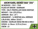 60 cm Karl-Gerät 040 “ZIU” Self-Propelled Mortar 1574 Piece Block Kit Technical Information