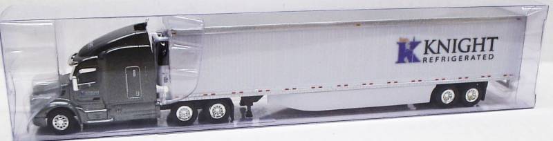 Peterbilt 579 Sleeper Cab (Gray) 53’ Refrigerated Van Knight Transportation, 1:87 (HO) Scale Model