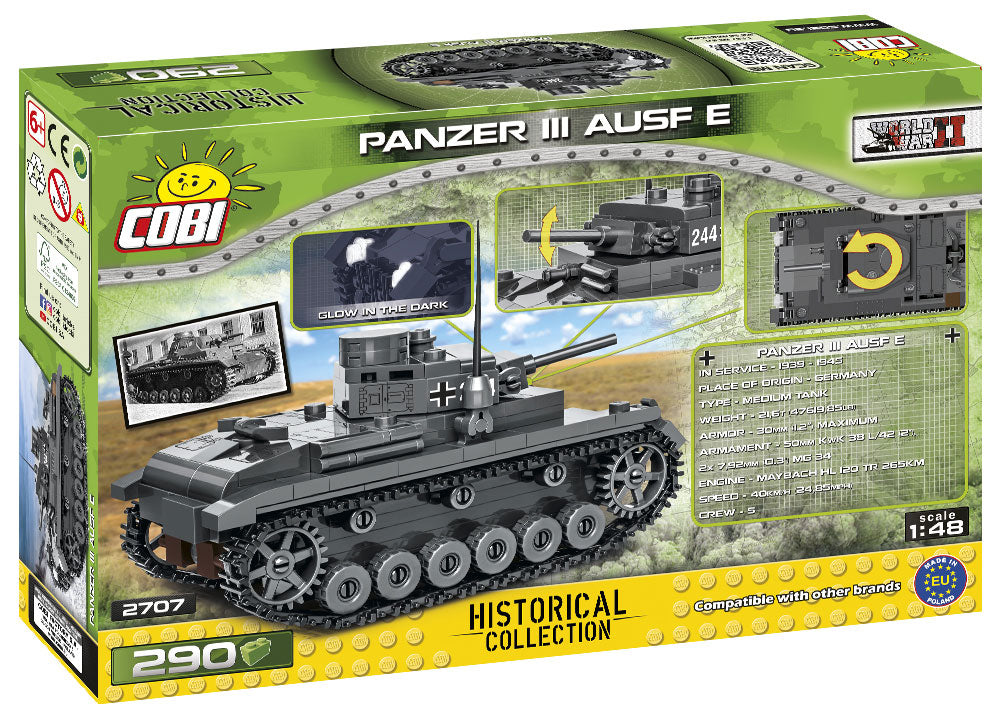 Panzer III Ausf. E Tank, 290 Piece Block Kit Back Of Box