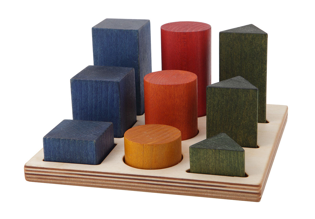 Rainbow Colored Shape Sorter Board XL By Wooden Story