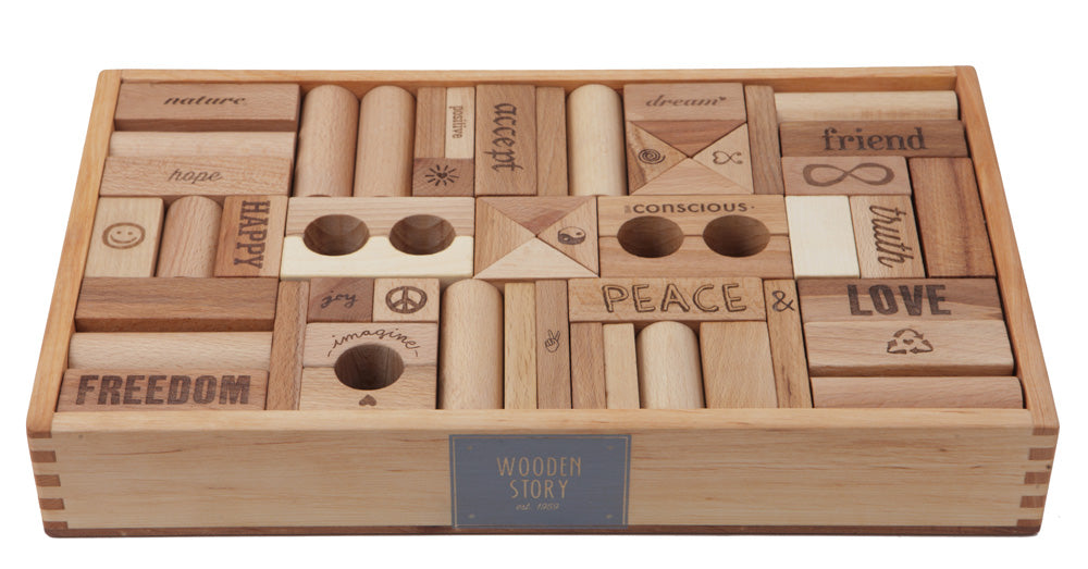 Peace & Love Natural Colored Blocks In Tray – 108 pcs