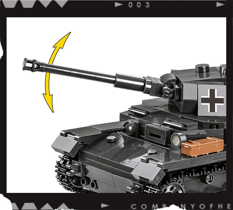 Company of Heroes 3 Panzer IV Ausf. G, 610 Piece Block Kit Barrel Detail