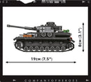 Company of Heroes 3 Panzer IV Ausf. G, 610 Piece Block Kit Side View Dimensions
