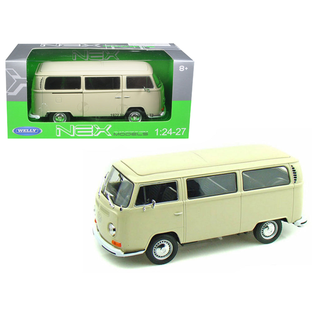 Volkswagen Type 2 “Bus” T2 (Cream) 1972, 1:24 Scale Diecast Car By Welly