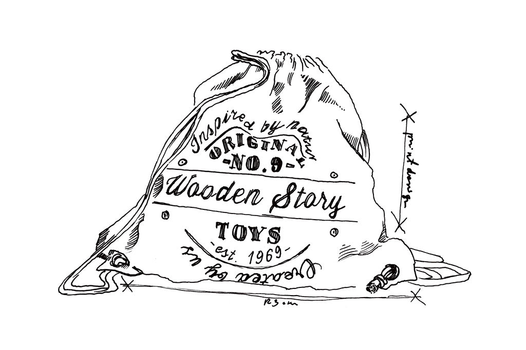Sack Backpack For Wooden Blocks By Wooden Story Drawing