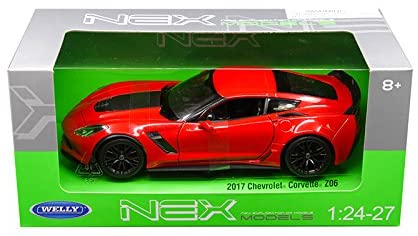 Chevrolet Corvette Z06 2017 1:24 – 27 Scale Diecast Car (Red) By Welly