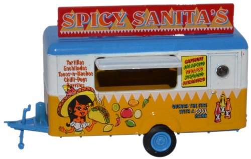 Mobile Food Trailer - Spicy Sanita's, 1:87 (HO) Scale Model By Oxford Diecast
