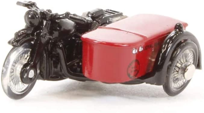 BSA Motorcycle w/ Sidecar Royal Mail Livery,1:76 (OO) Scale Model By Oxford Diecast
