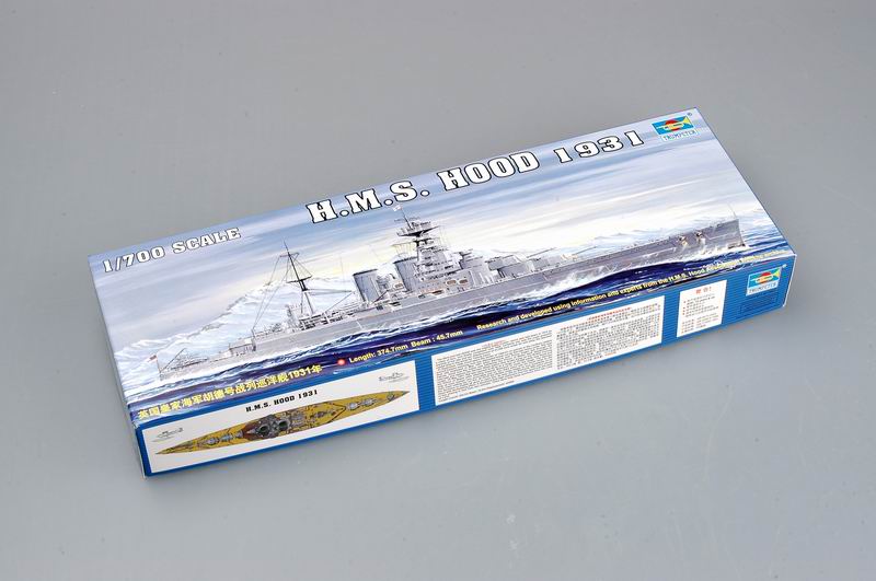 HMS Hood Battlecruiser 1931, 1:700 Scale Model Kit By Trumpeter