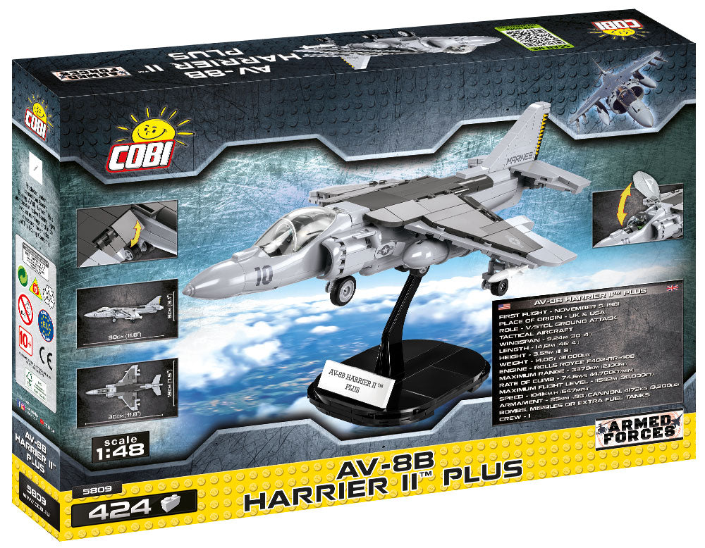 McDonnell Douglas AV-8B Harrier II 424 Piece Block Kit Back Of Box
