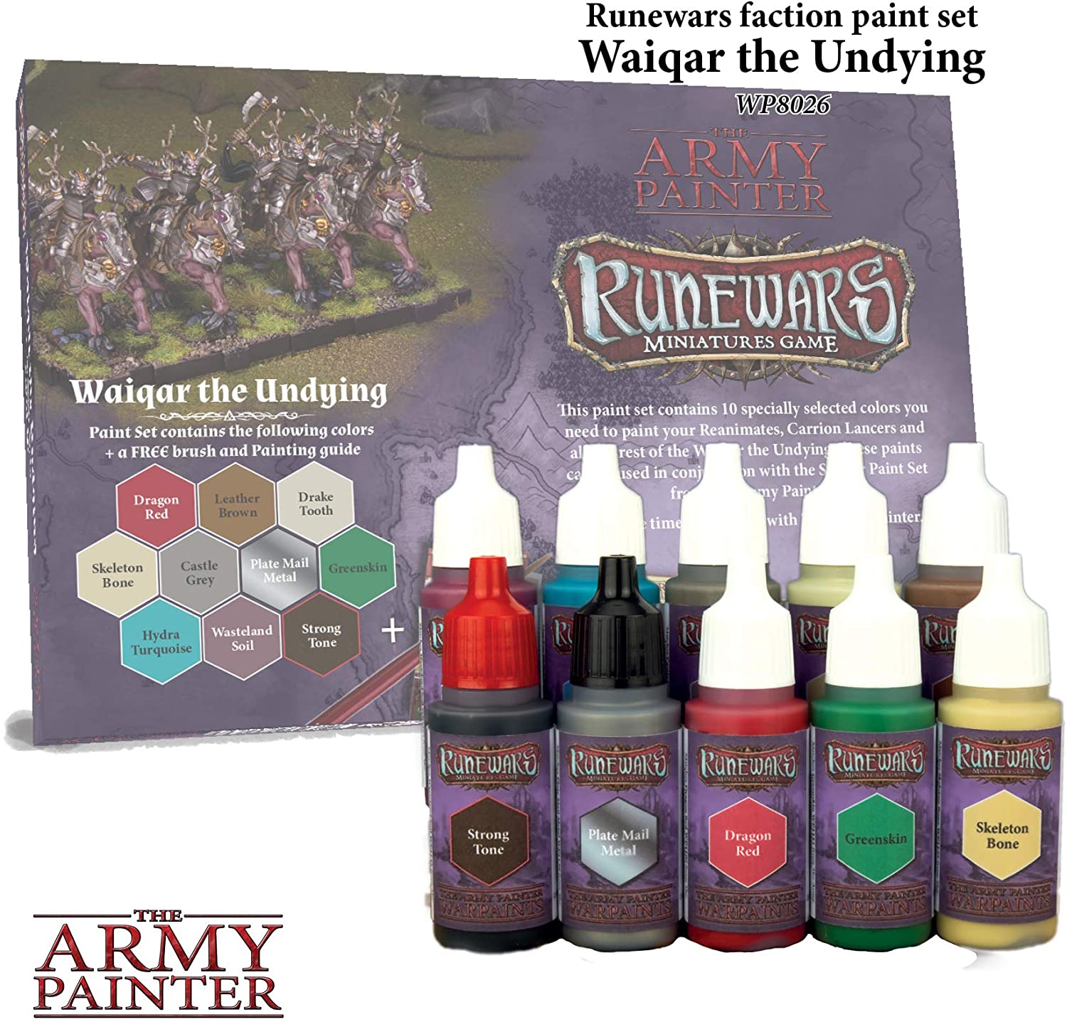 Runewars: Waiqar The Undying Paint Set Paint Bottles