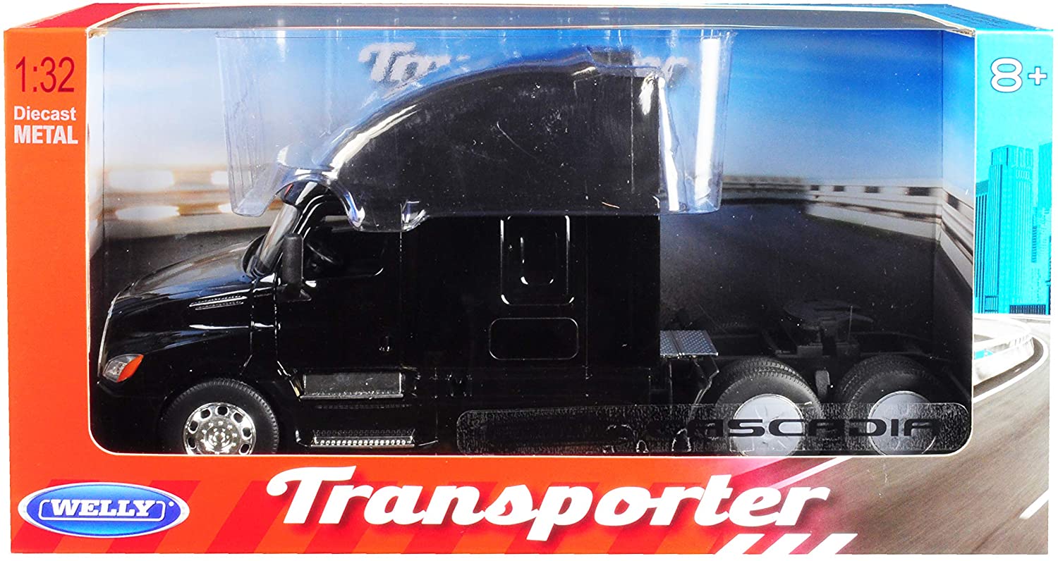 Freightliner Cascadia Sleeper Cab (Black) 1:32 Scale Model By Welly Box