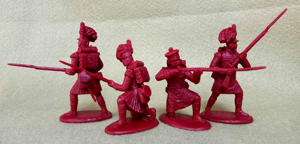 Napoleonic Wars British Highlander Flank Company 1803 – 1815, 54 mm (1/32) Scale Plastic Figures Firing Poses