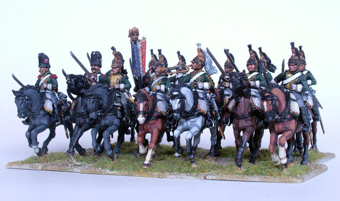 Napoleonic French Dragoons 1812 -1815, 28 mm Scale Model Plastic Figures Painted Sample