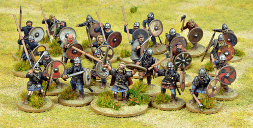 SAGA Viking Starter Warband, 28 mm Scale Plastic Figures Painted Example