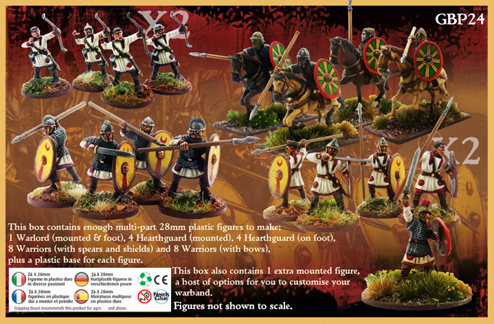 SAGA Roman Starter Warband, 28 mm Scale Plastic Figures Back Of Box