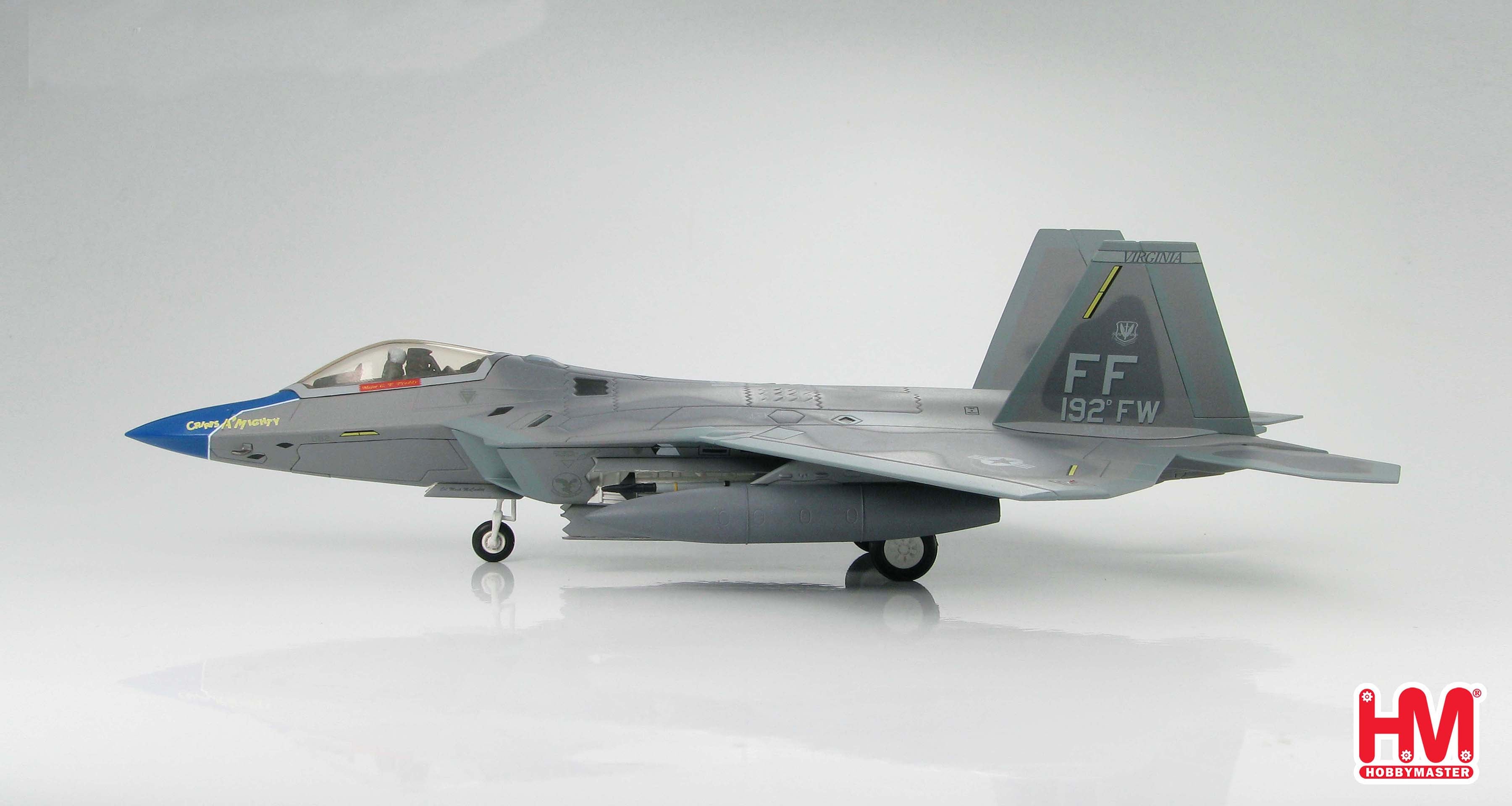 Lockheed Martin F-22A Raptor, 192nd Fighter Left Side View Wing 2010, 1:72 Scale Diecast Model