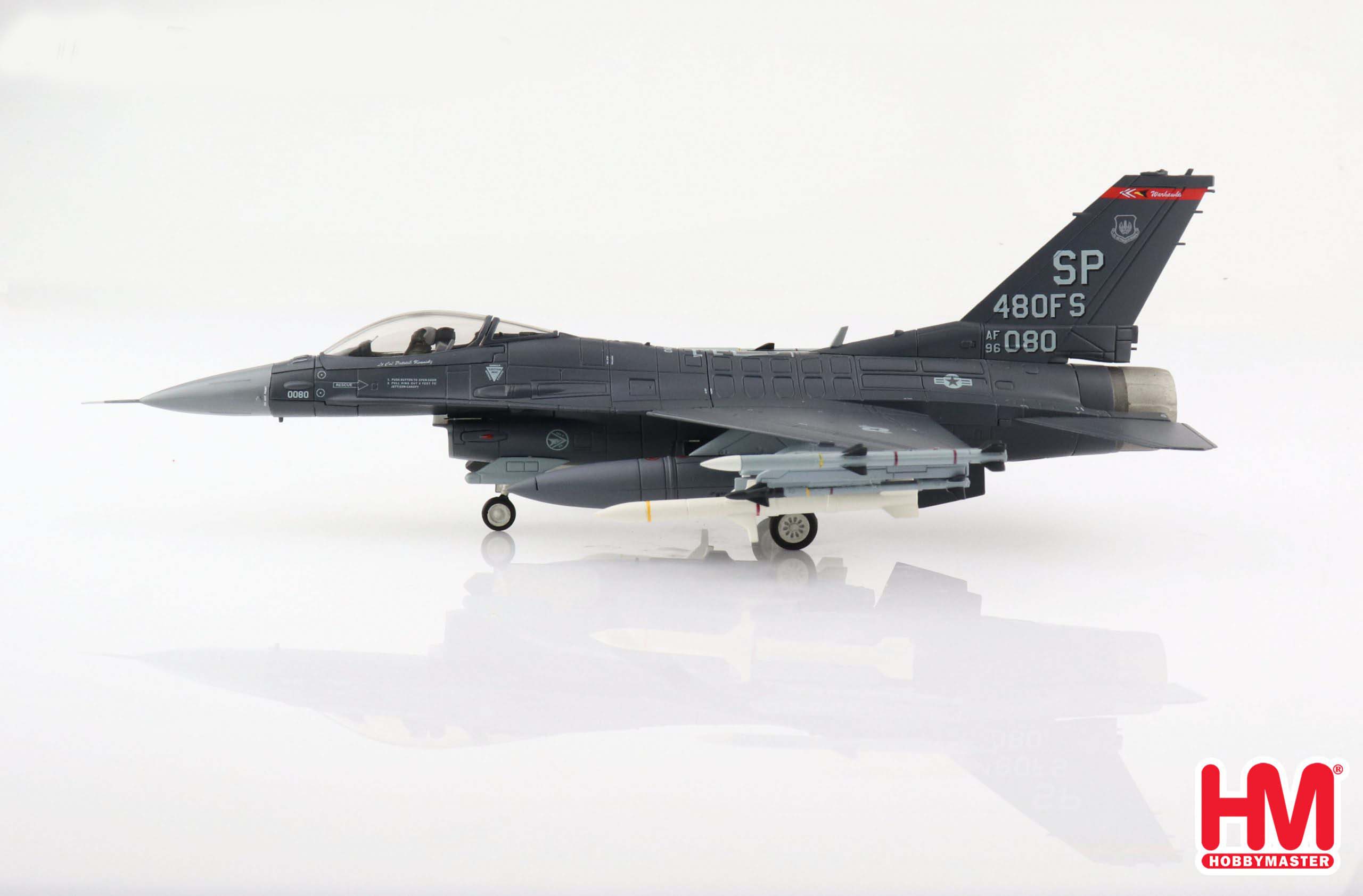 Lockheed Martin F-16C Fight Falcon 480th FS, 2020, 1:72 Scale Diecast Model Left Side View