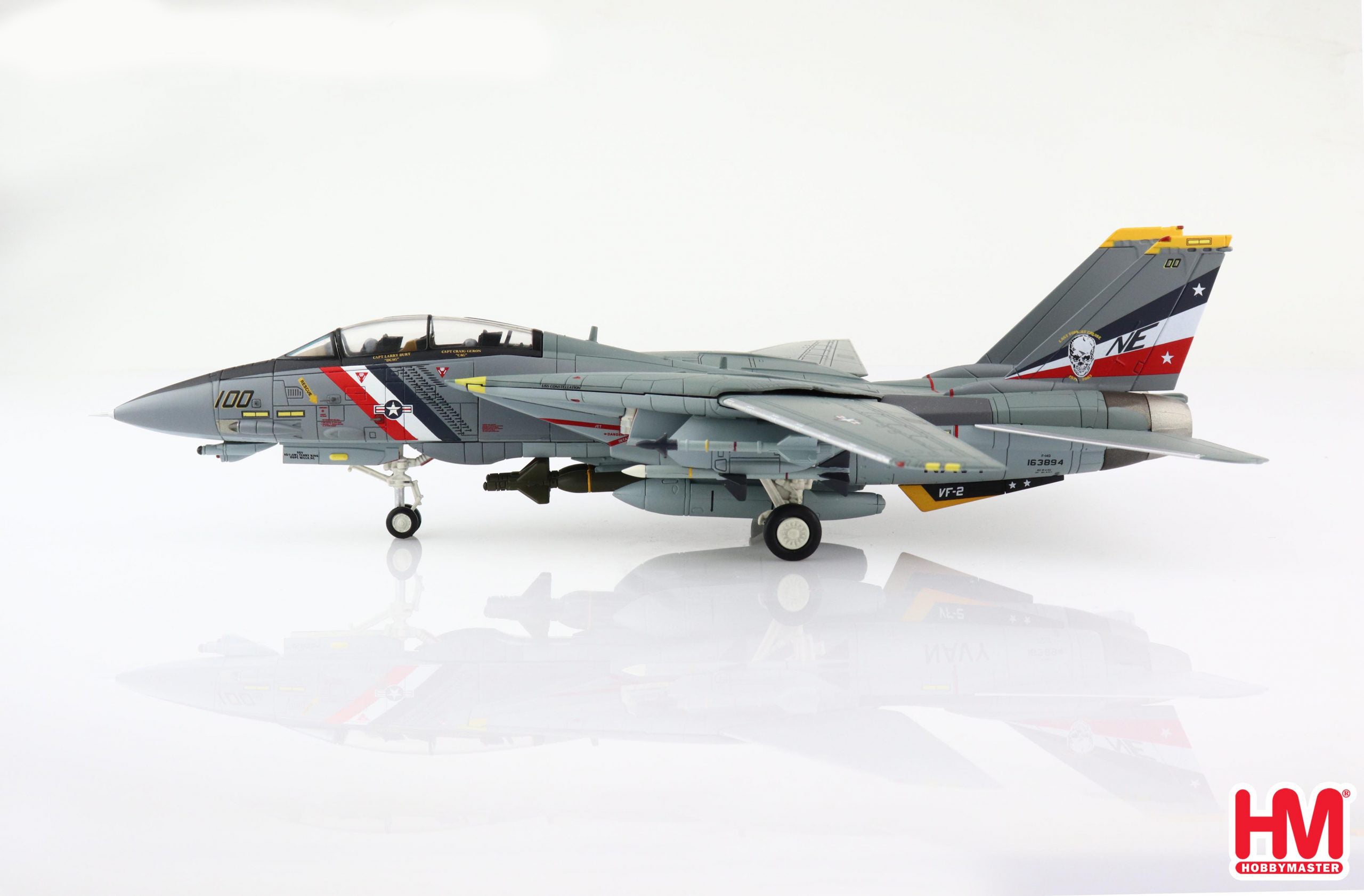 Grumman F-14D Tomcat, VF-2 “Bounty Hunters” 2003, 1:72 Scale Diecast Model Left Side View