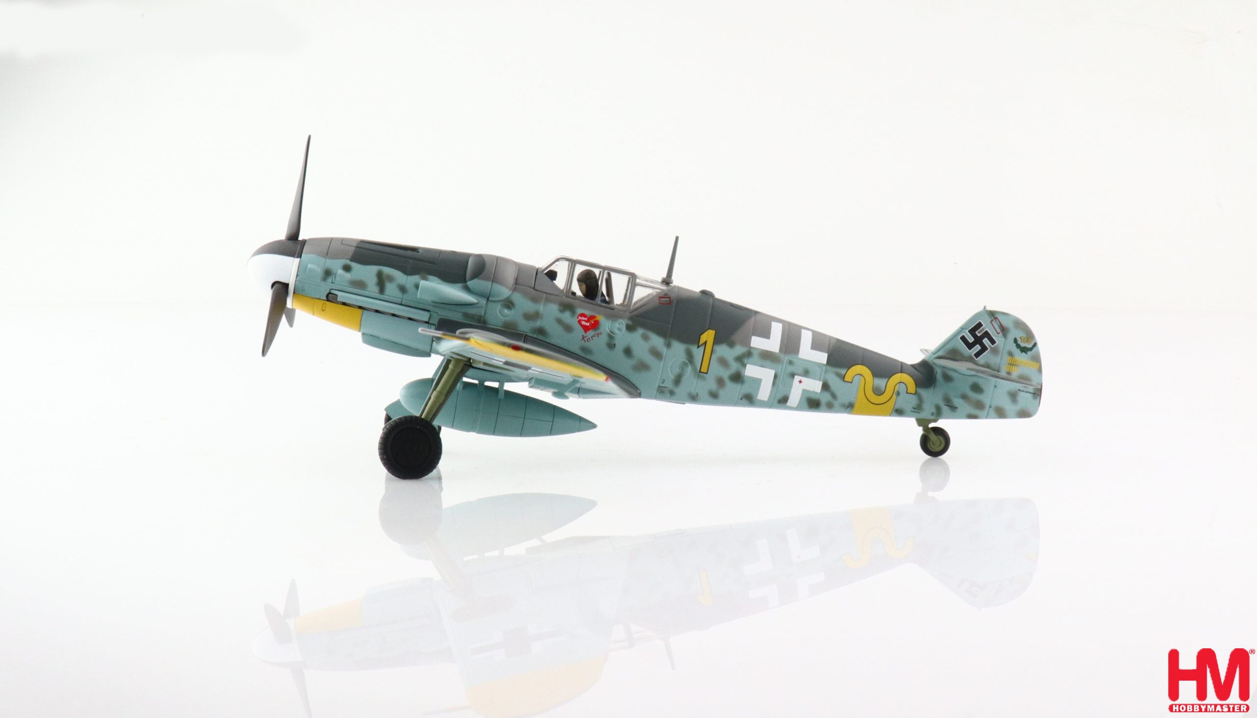 Messerschmitt Bf-109G-6 “Yellow 1” 1943, 1/48 Scale Diecast Model Left Side View