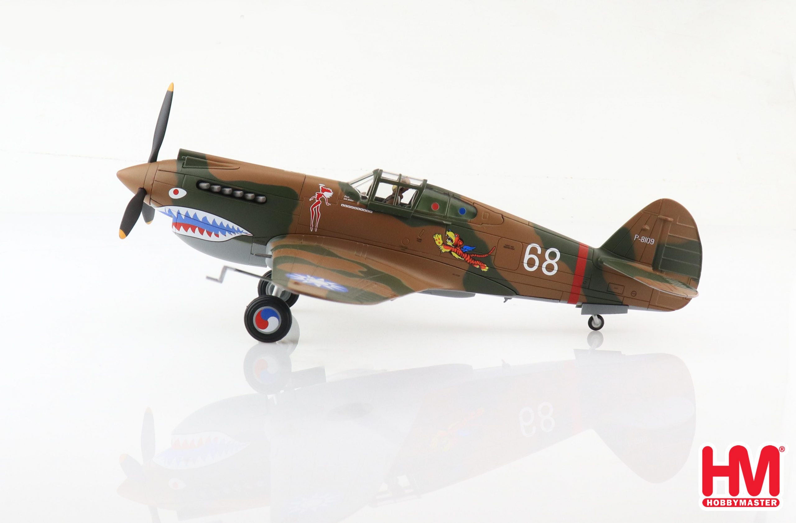 Curtiss P-40B Warhawk “White 68” AVG, Burma 1942, 1:48 Scale Diecast Model Left Side View