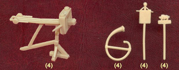 Roman Catapults 23/25 mm Scale Model Plastic Figures Scorpions, Horns and Banners