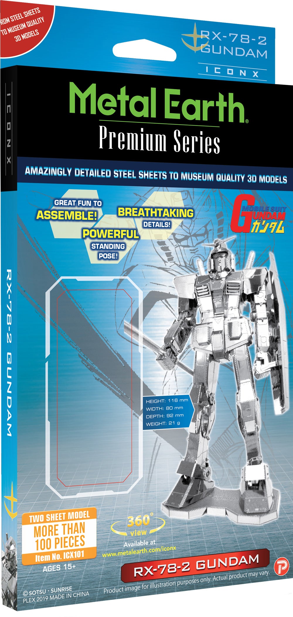 RX-78-2 Gundam Metal Earth Iconx Model Kit Front Of Package