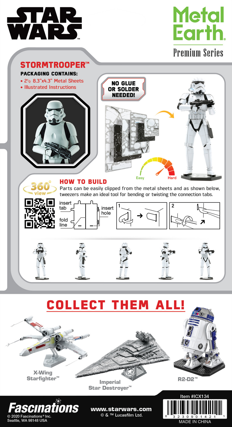 Star Wars Storm Trooper Metal Earth Iconx Model Kit Package Back