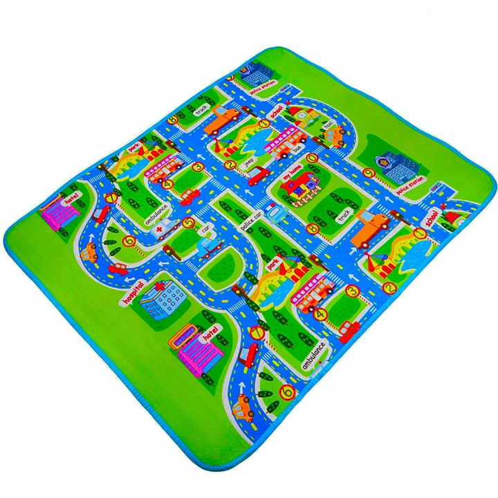 Kids Play Mat City Scene 63” x 51” With Non-Slip Backing By Imiwei