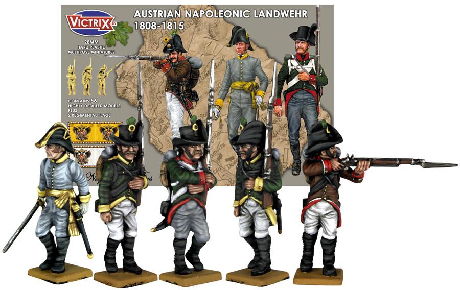Napoleonic Austrian Landwehr 1808 - 1815, 28 mm Scale Model Plastic Figures
