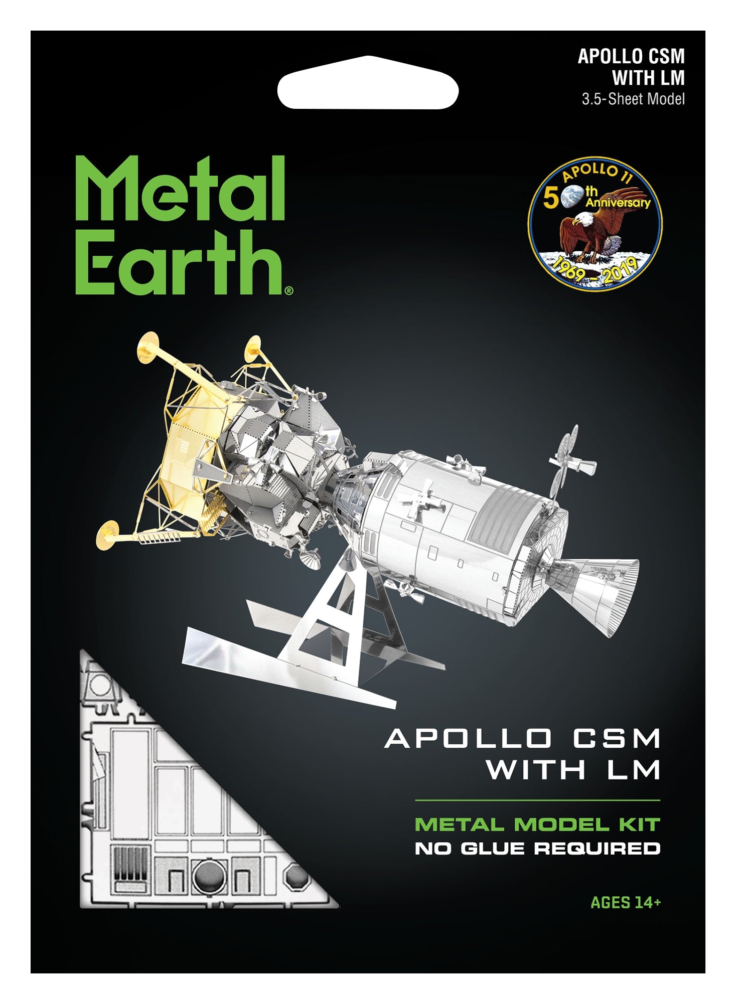 Apollo Command Service Module with Lunar Module Metal Earth Model Kit Front
