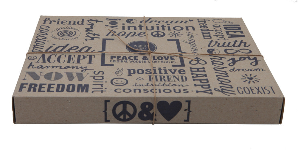 Peace & Love Natural Colored Blocks In Tray – 29 pcs