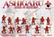 Ashigaru Archers & Arquebusiers Medieval Japan 1/72 Scale Model Plastic Figures By Red Box Back of Box