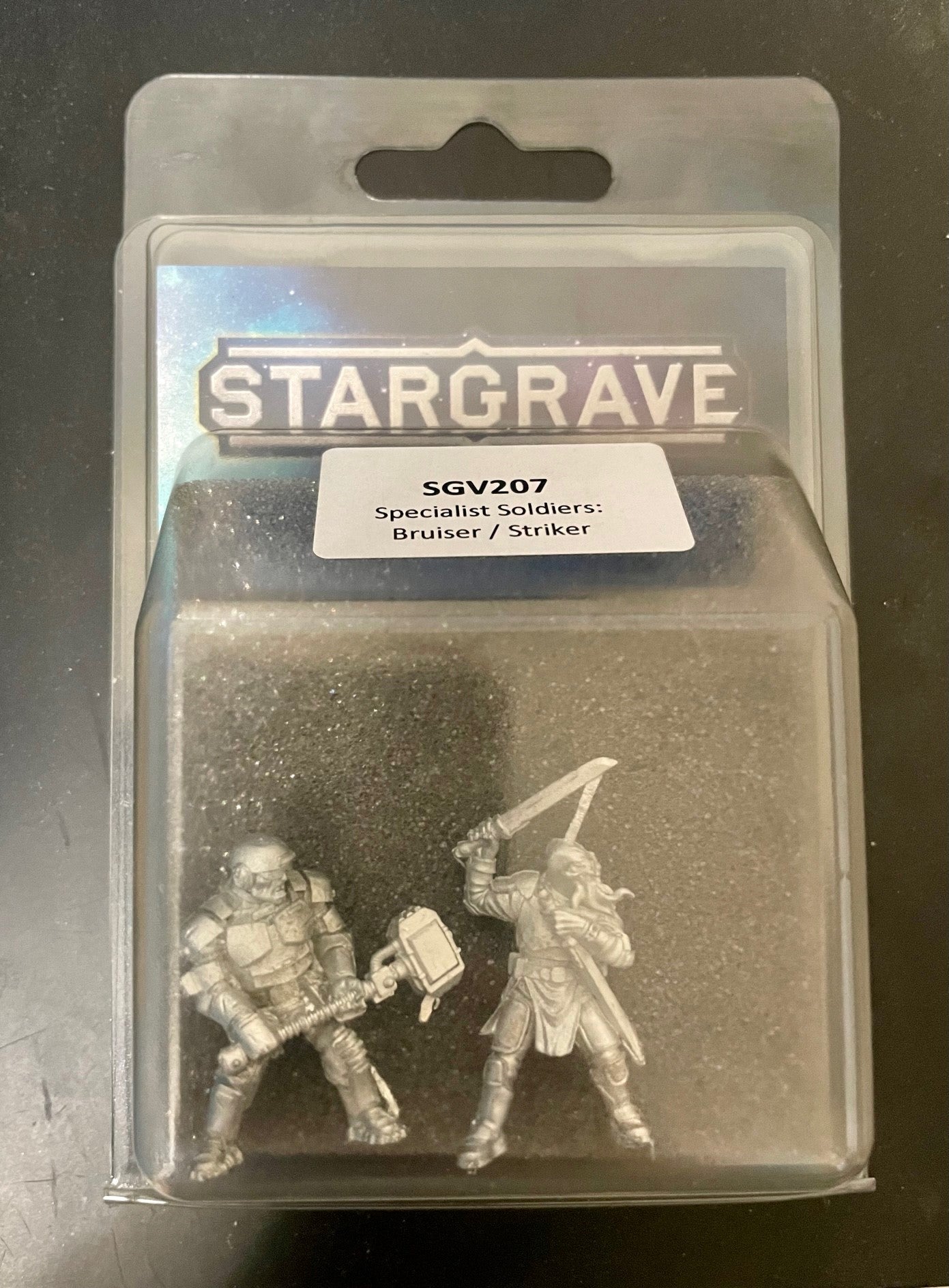 Stargrave Specialist Soldiers: Bruiser & Striker, 28 mm Scale Model Metal Figures Packaging